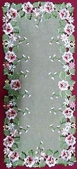 Скатерть Анютки лен п/э К<150*220> (арт.14)